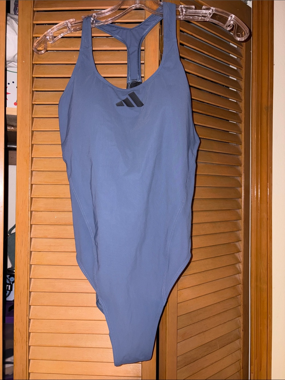 adidas Women's Slate Blue Racerback One-Piece Swimsuit